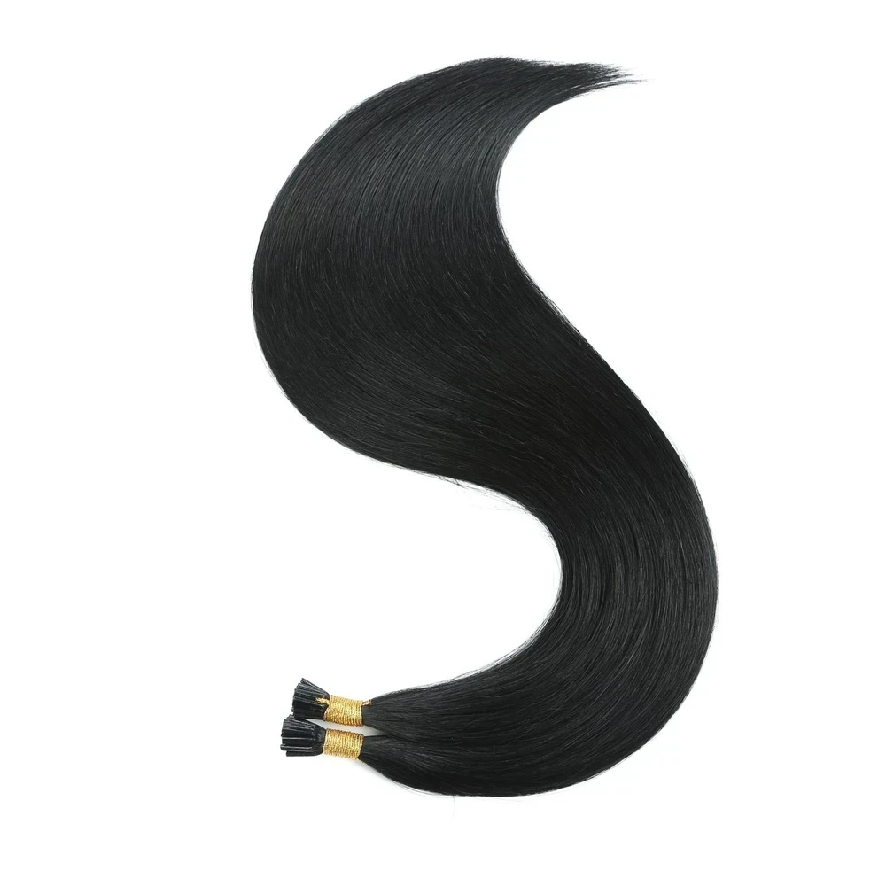 Human Hair I-Tip Extensions White Hair Keratin Bonded